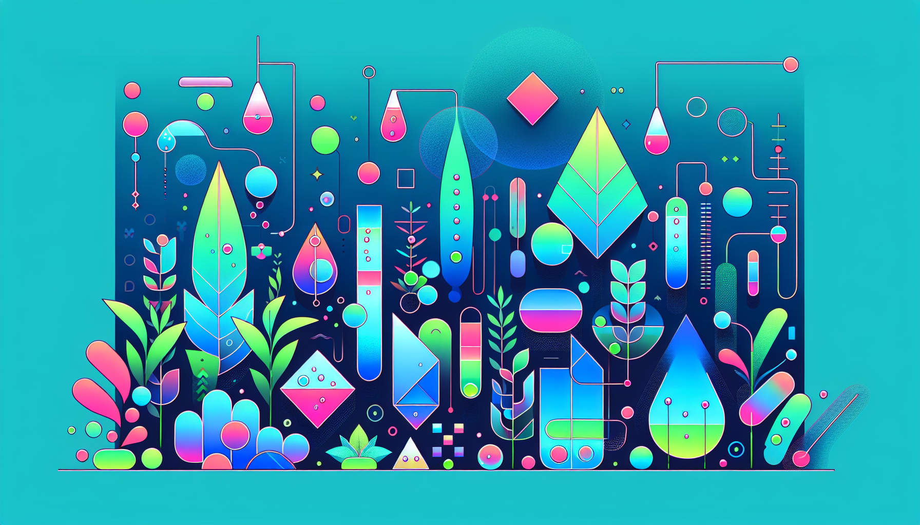 Modern flat design aquascaping illustration for undefined
