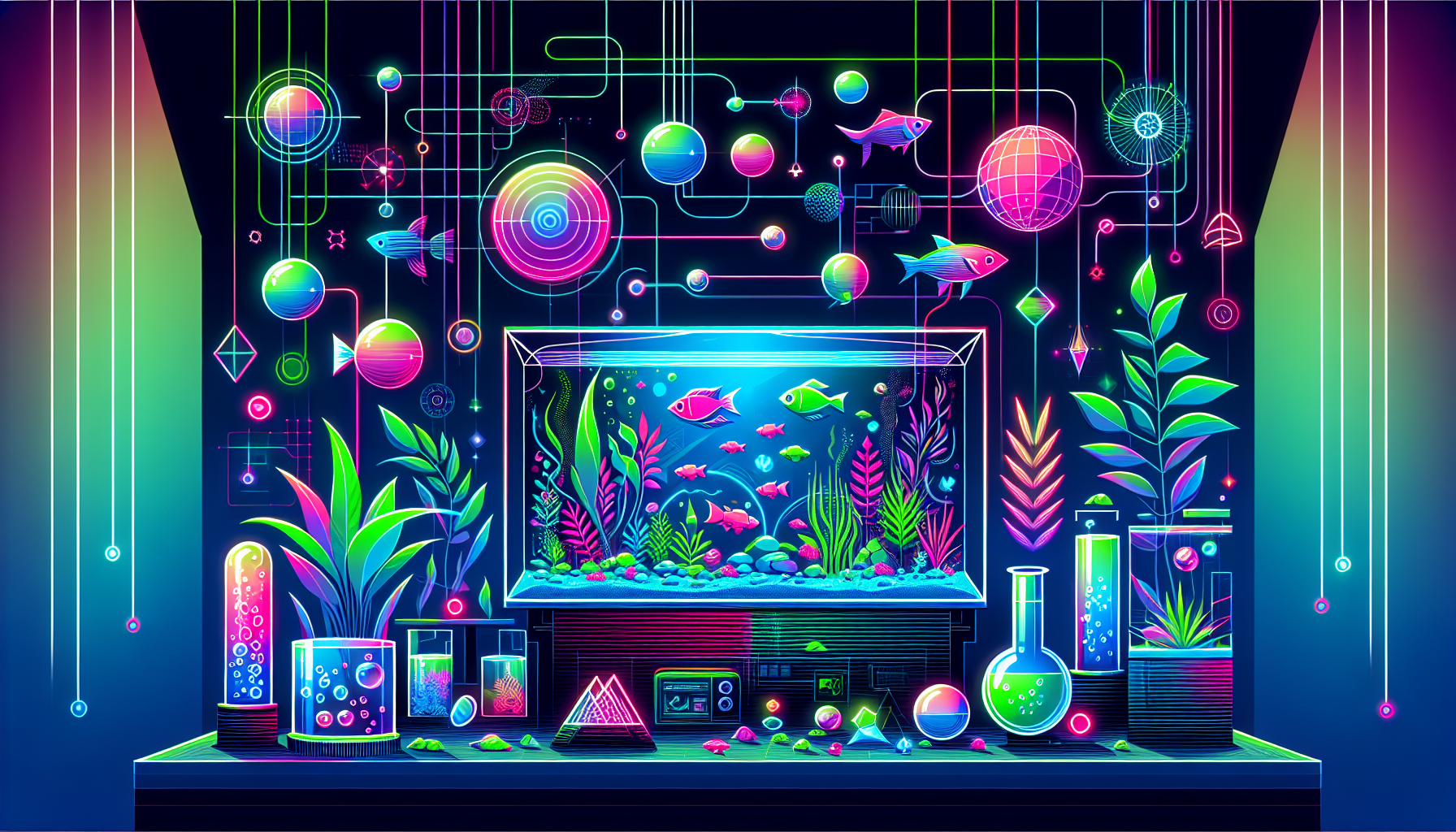 Modern flat design aquascaping illustration for undefined