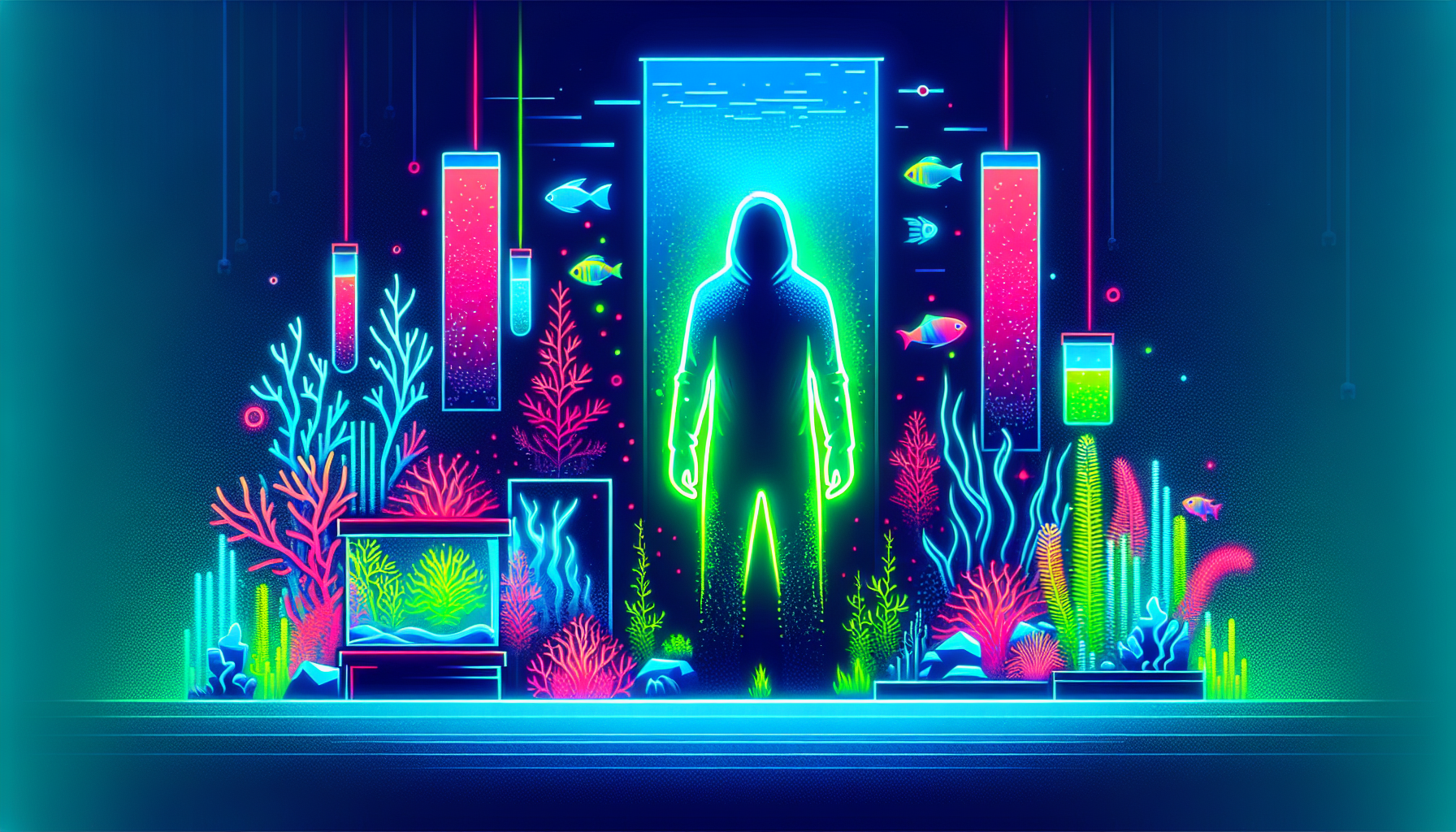 Modern flat design aquascaping illustration for undefined