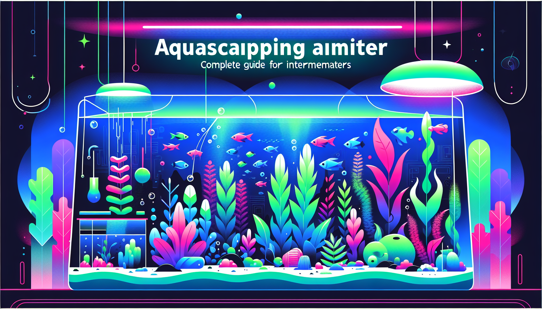 Modern flat design aquascaping illustration for undefined