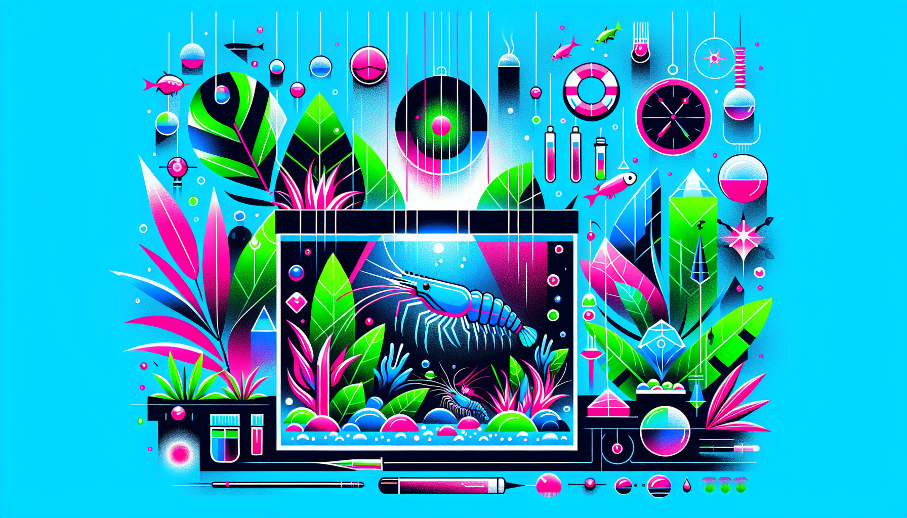 Modern flat design aquascaping illustration for undefined