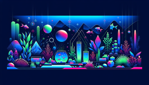 Modern flat design aquascaping illustration for undefined