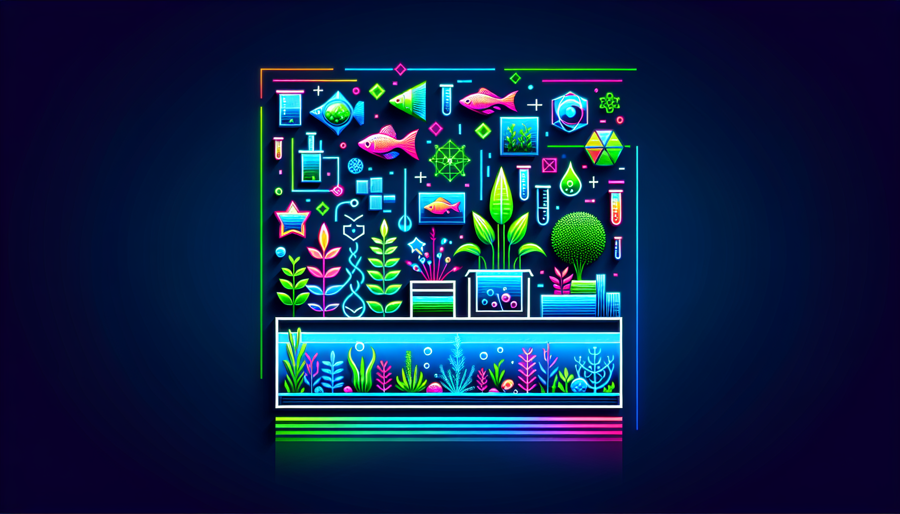 Modern flat design aquascaping illustration for undefined