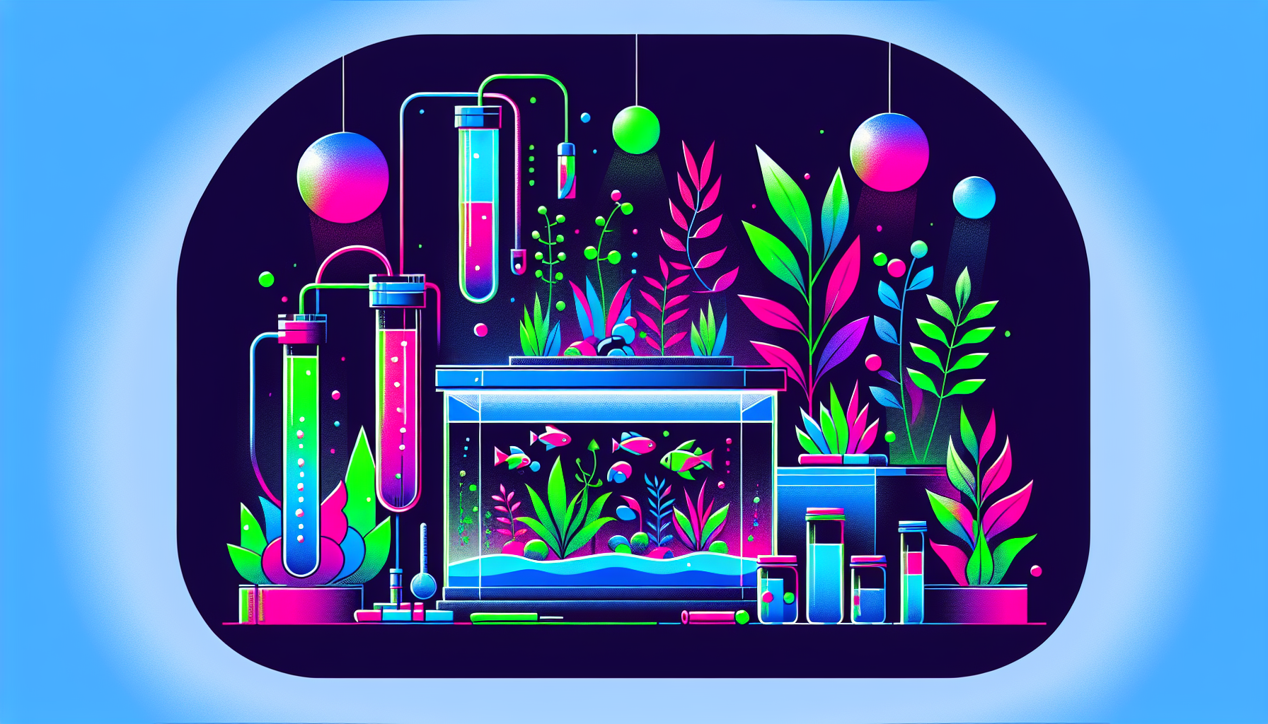 Modern flat design aquascaping illustration for undefined