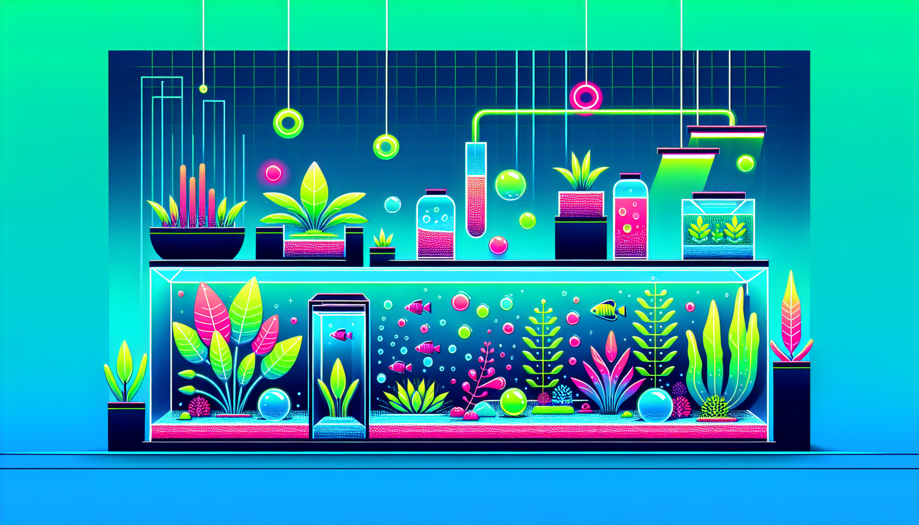 Modern flat design aquascaping illustration for undefined