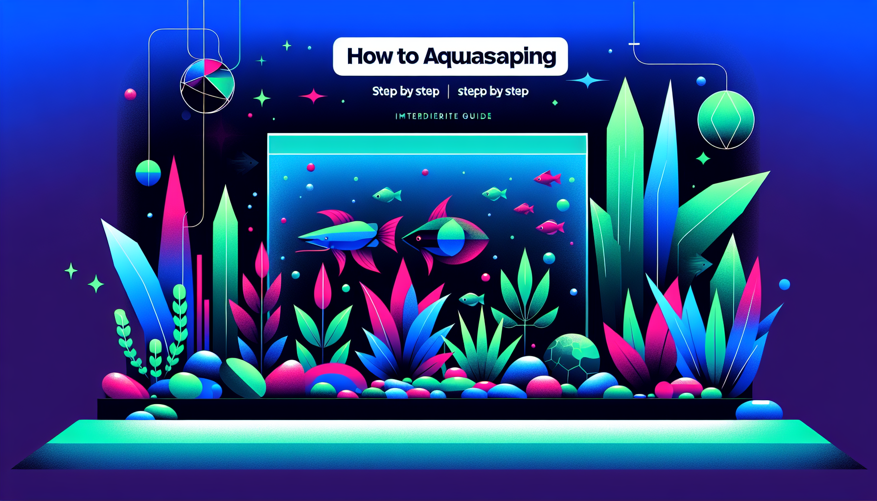 Modern flat design aquascaping illustration for undefined