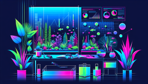 Modern flat design aquascaping illustration for undefined
