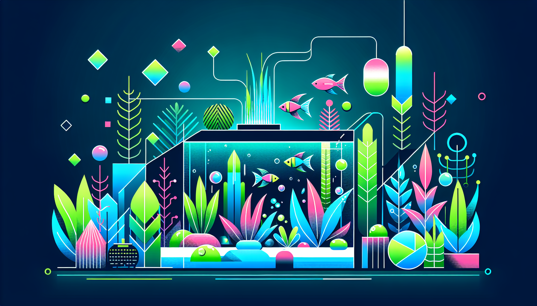 Modern flat design aquascaping illustration for undefined