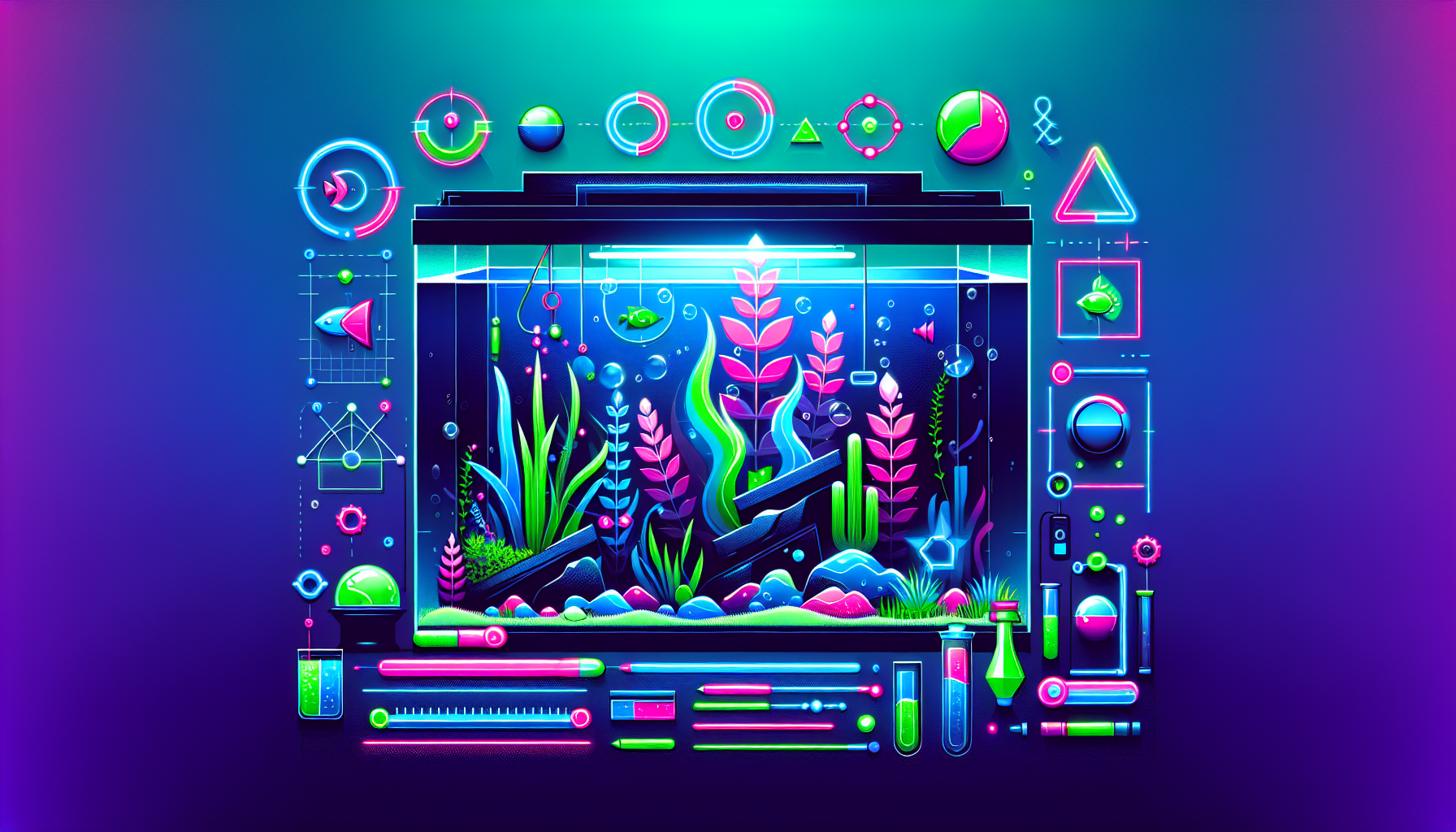 Modern flat design aquascaping illustration for undefined