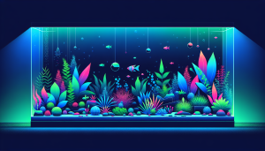 Modern flat design aquascaping illustration for undefined