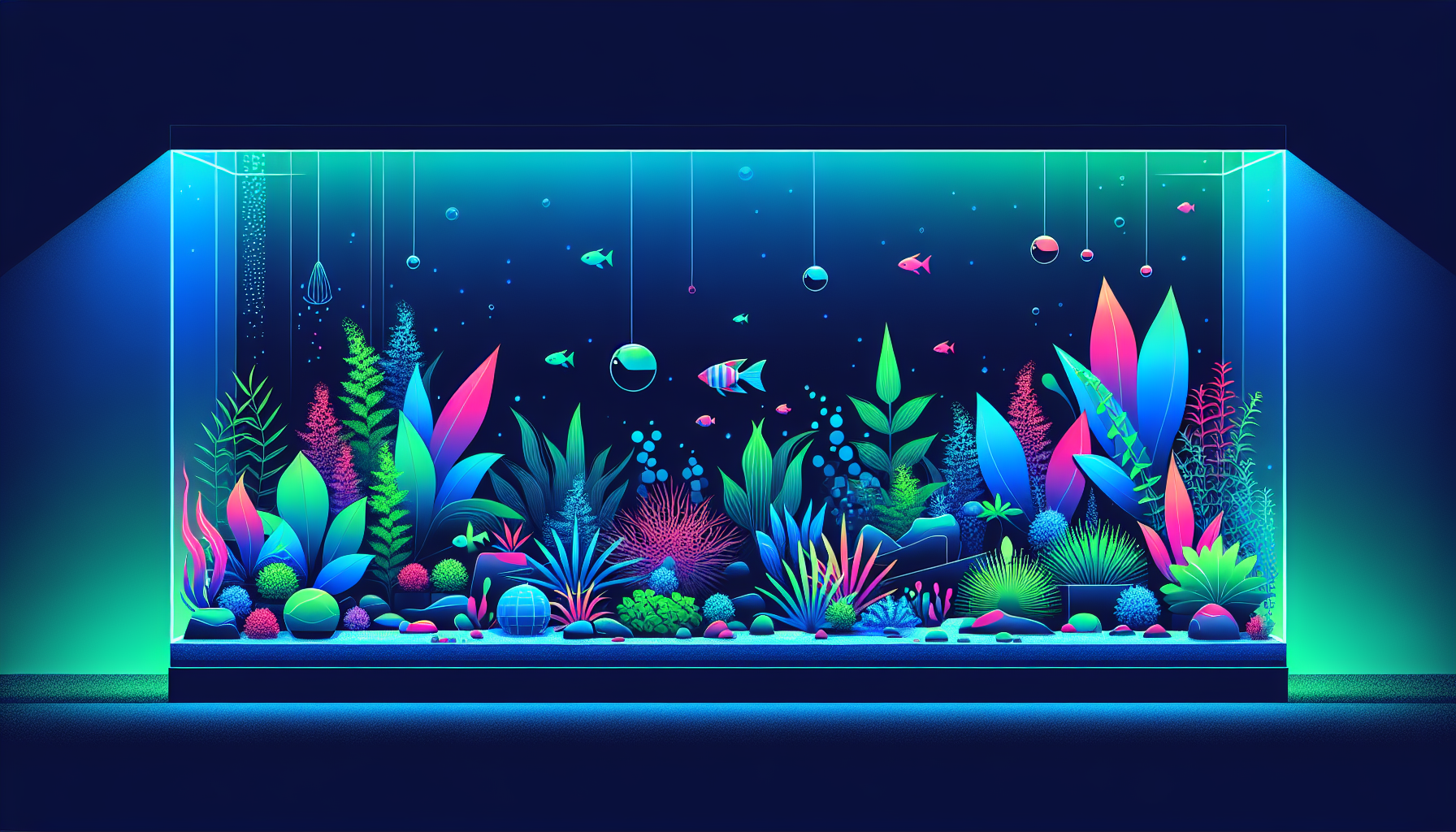 Modern flat design aquascaping illustration for undefined