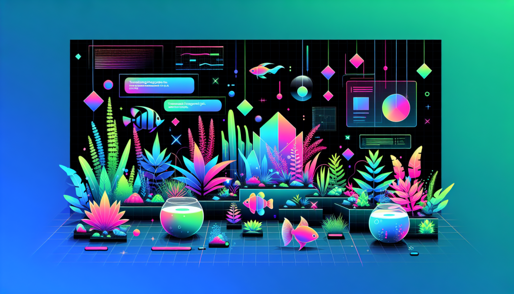 Modern flat design aquascaping illustration for undefined