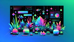 Modern flat design aquascaping illustration for undefined