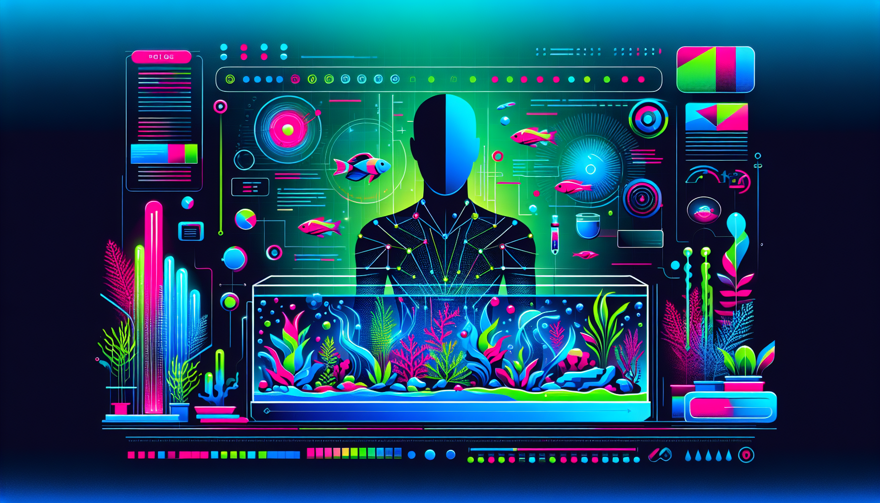 Modern flat design aquascaping illustration for undefined