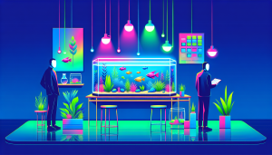 Modern flat design aquascaping illustration for undefined