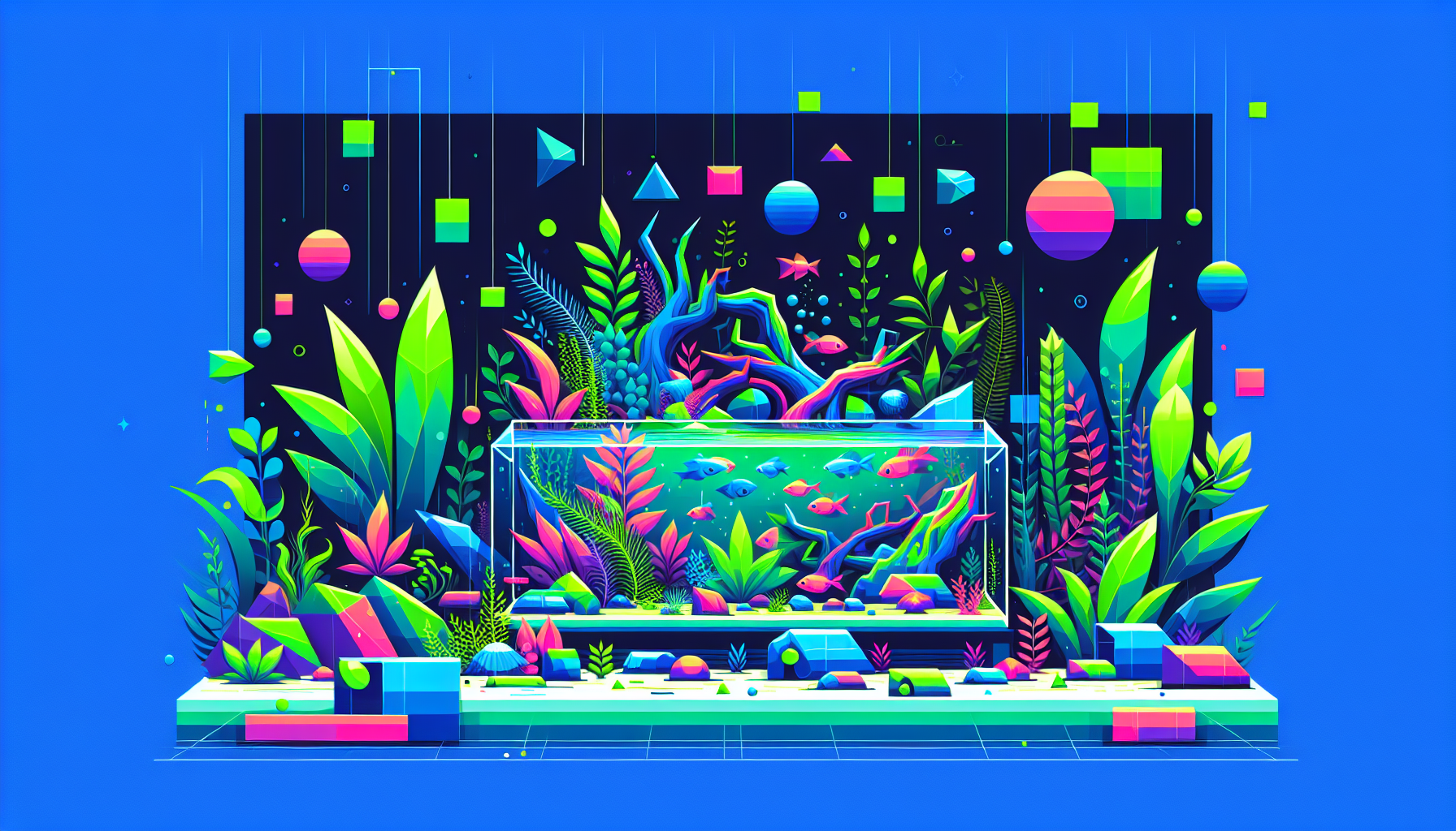 Modern flat design aquascaping illustration for undefined
