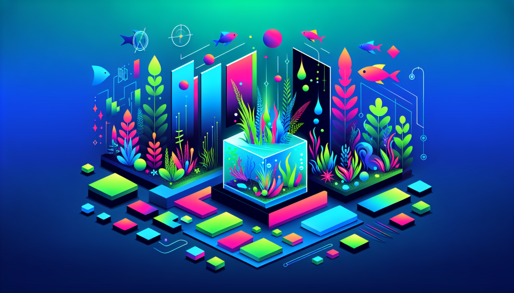 Modern flat design aquascaping illustration for undefined