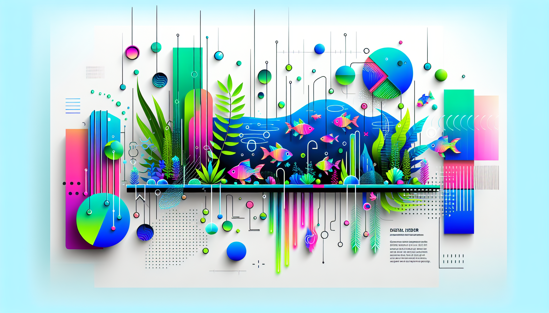 Modern flat design aquascaping illustration for undefined