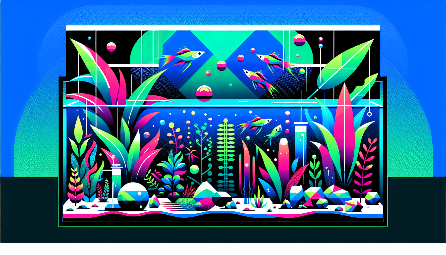 Modern flat design aquascaping illustration for undefined
