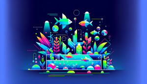 Modern flat design aquascaping illustration for undefined