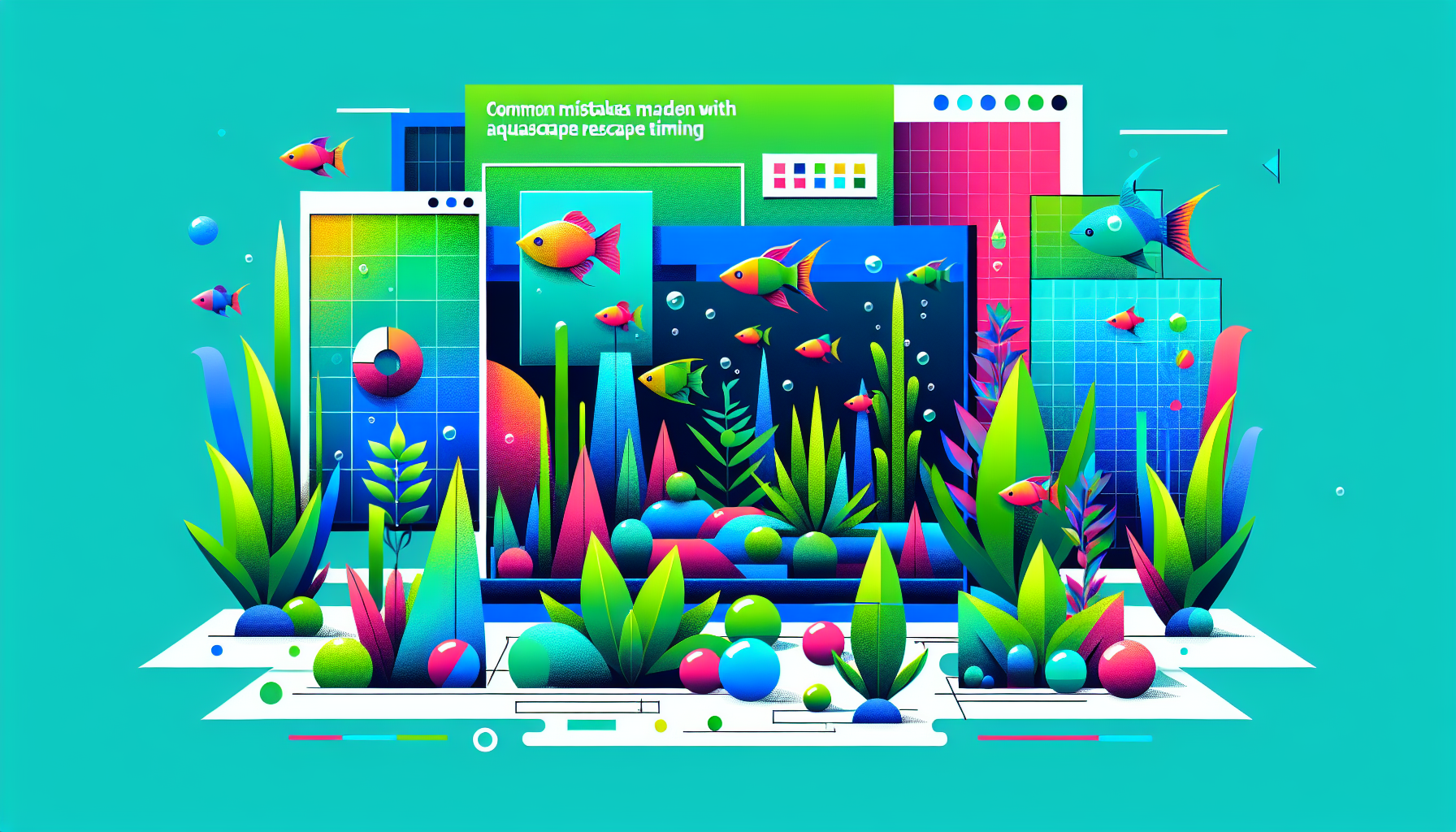 Modern flat design aquascaping illustration for undefined