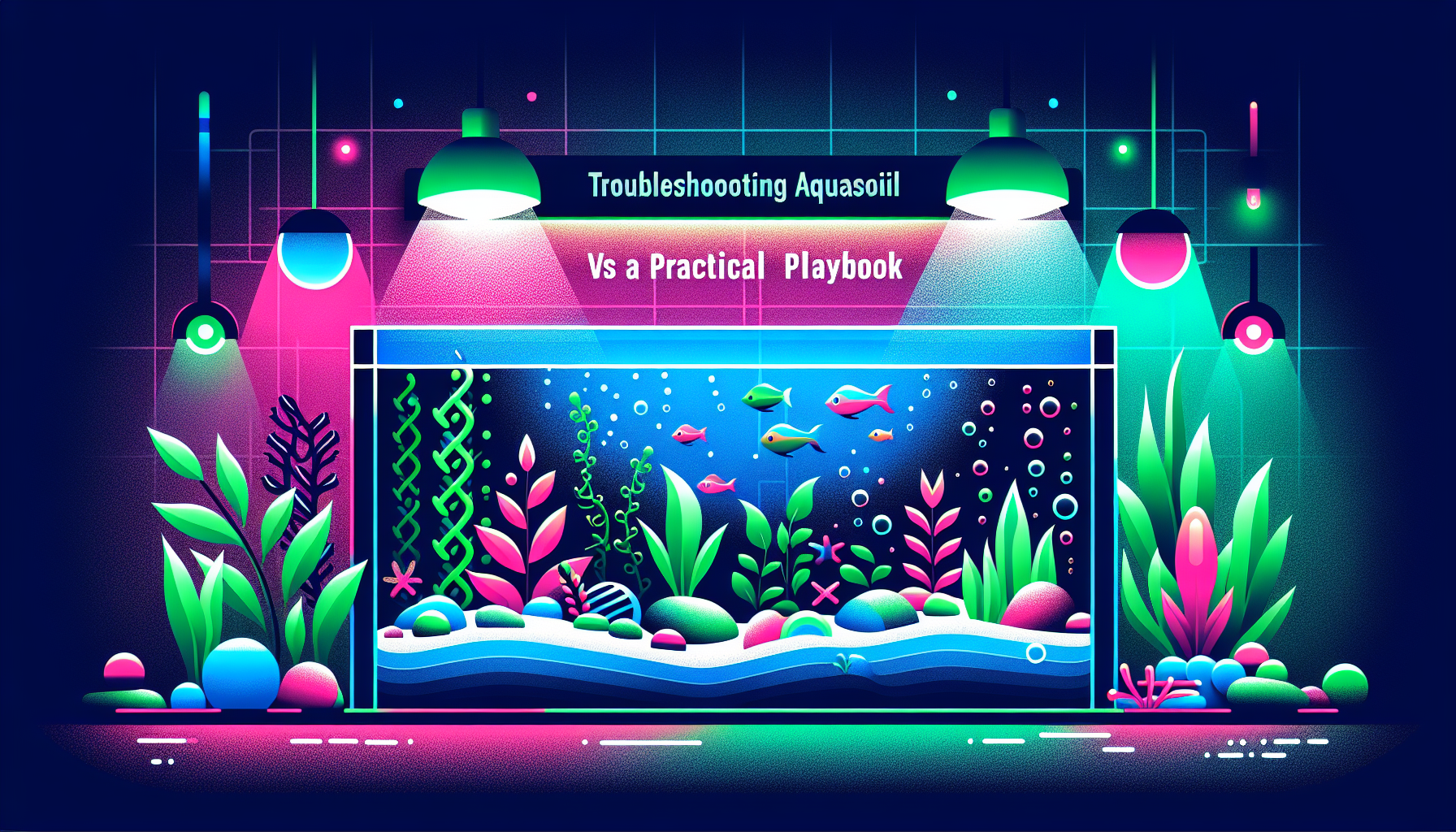 Modern flat design aquascaping illustration for undefined