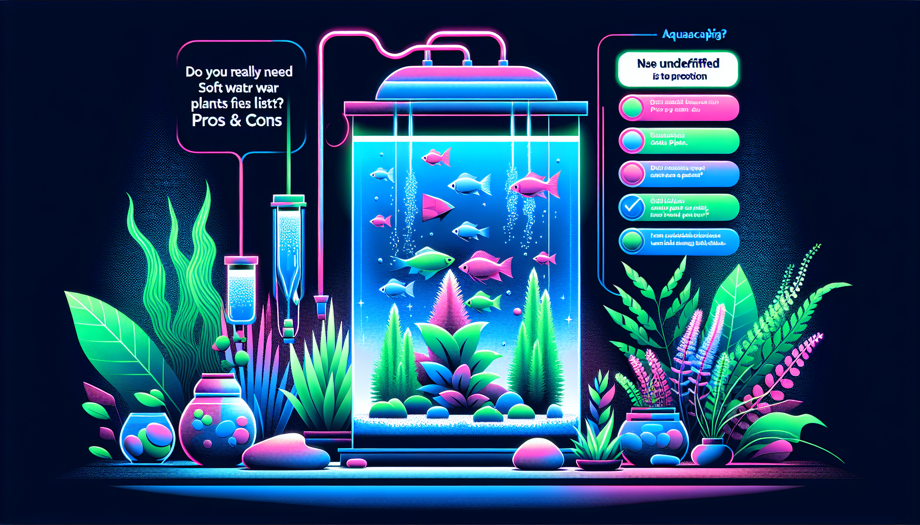 Modern flat design aquascaping illustration for undefined