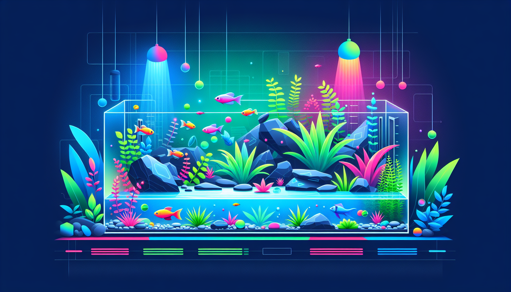 Modern flat design aquascaping illustration for undefined