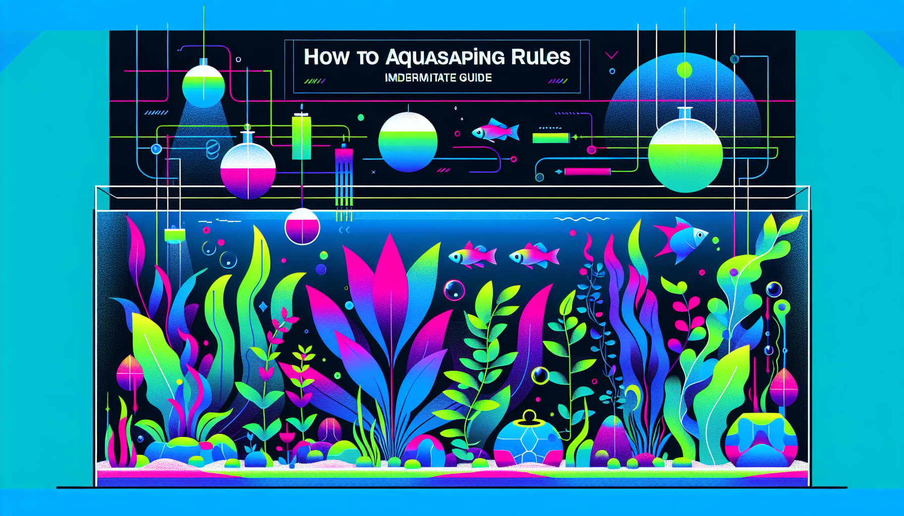 Modern flat design aquascaping illustration for undefined