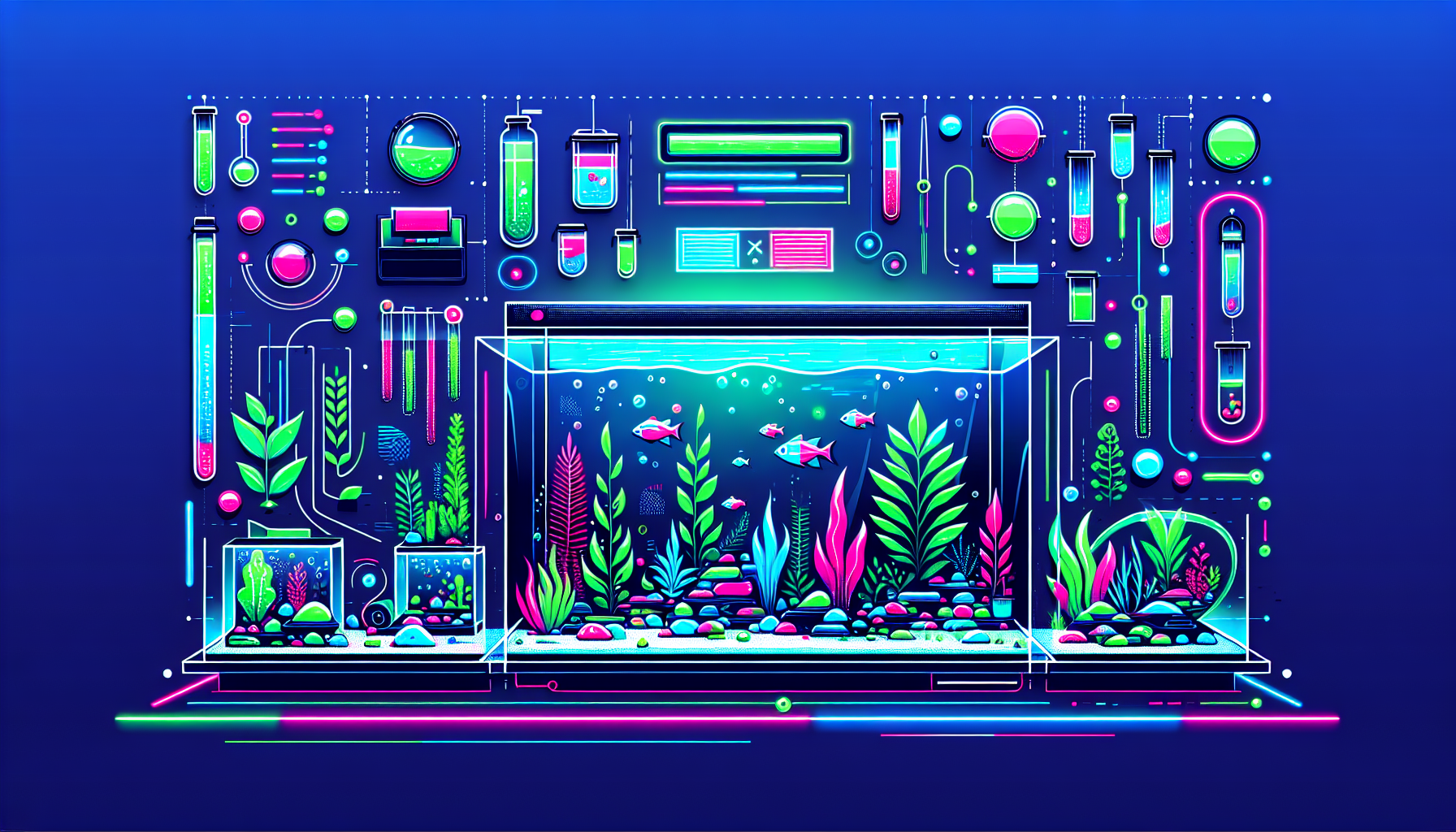 Modern flat design aquascaping illustration for undefined