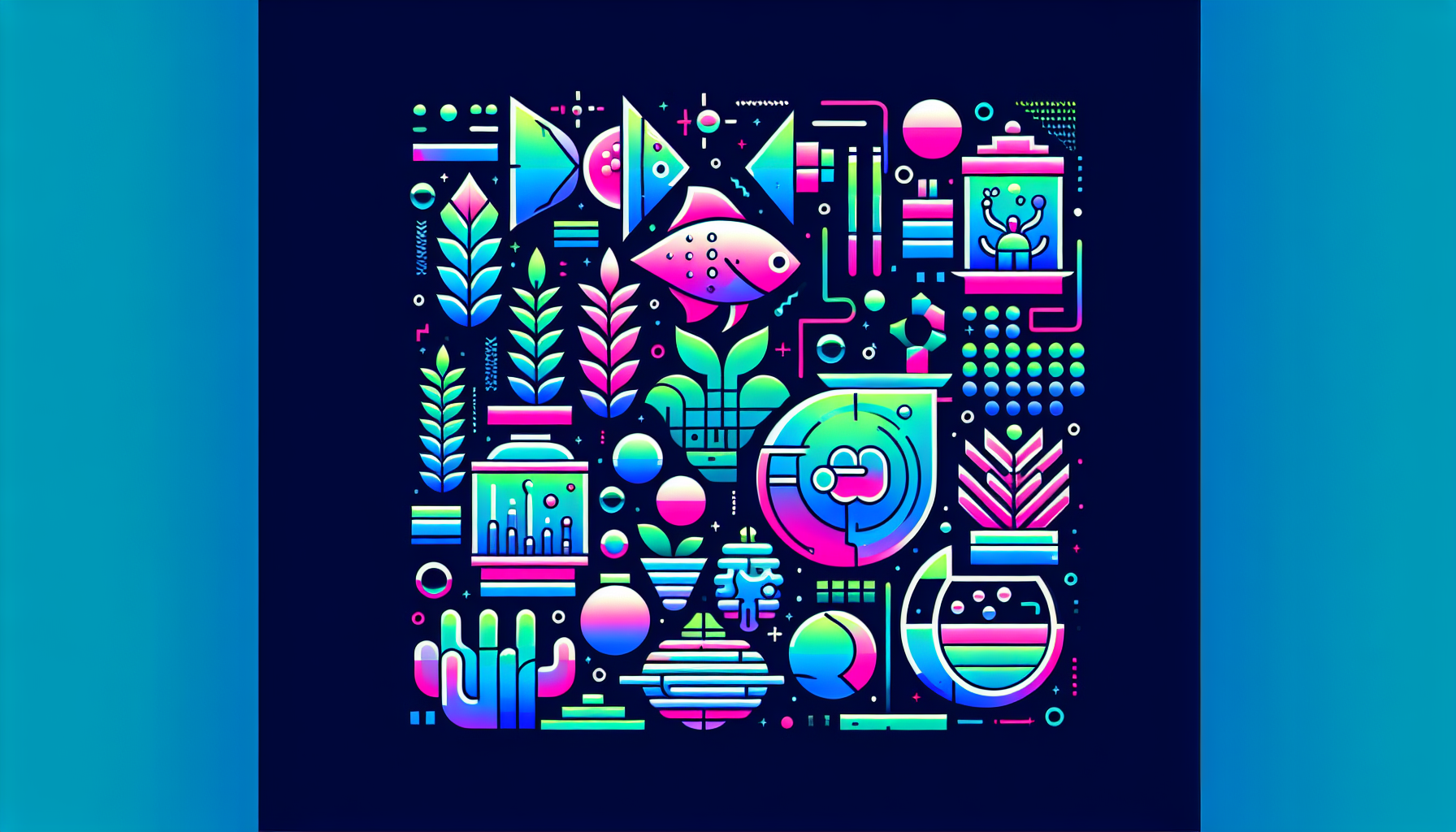 Modern flat design aquascaping illustration for undefined