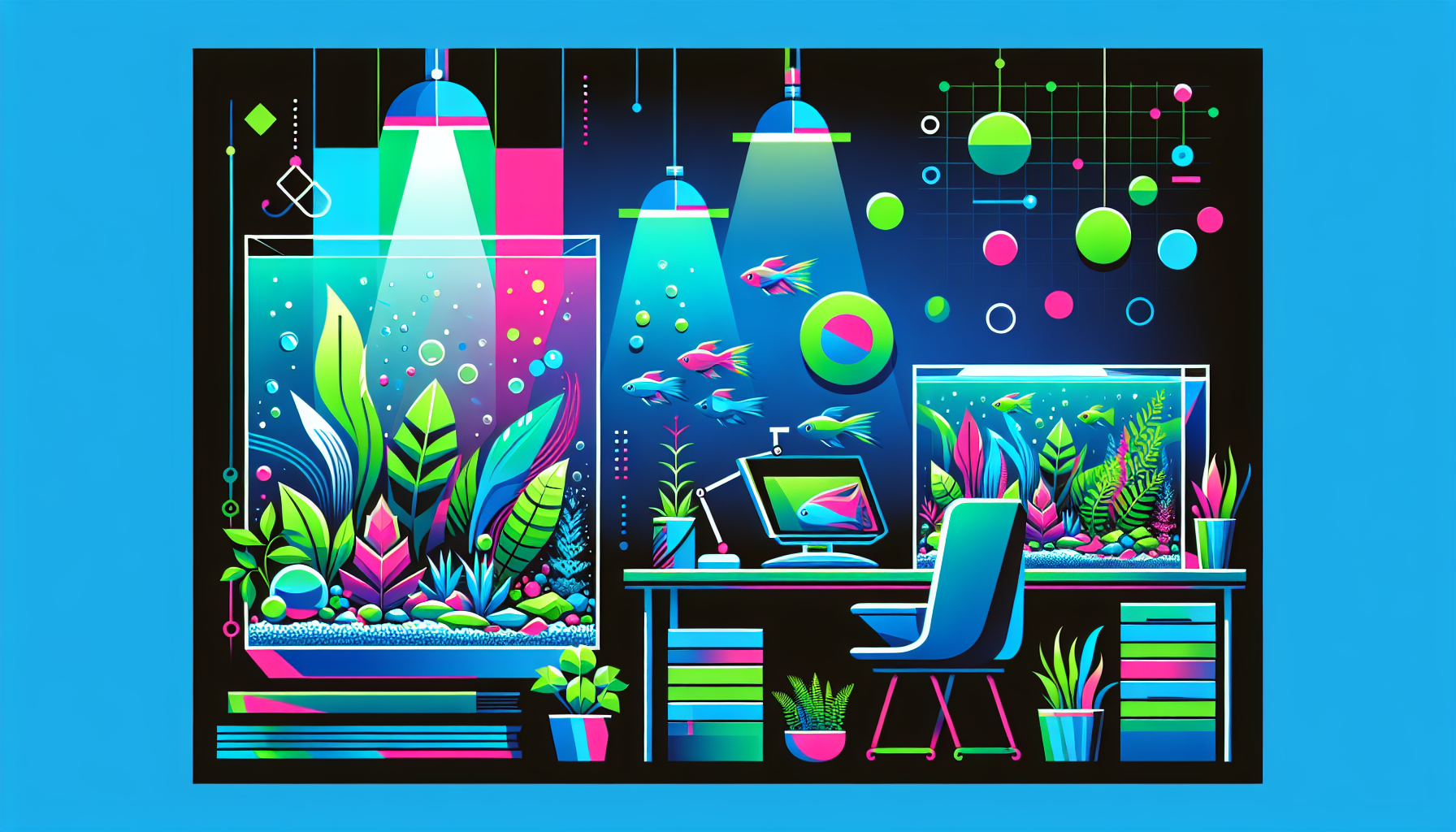 Modern flat design aquascaping illustration for undefined