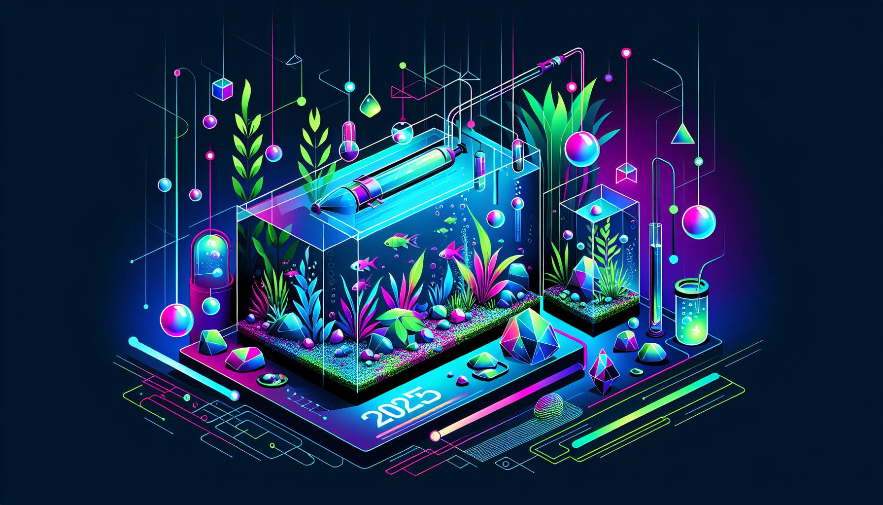 Modern flat design aquascaping illustration for undefined