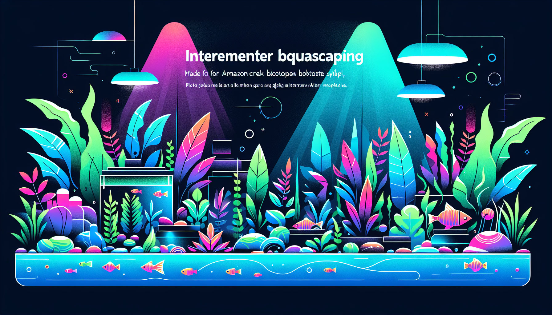 Modern flat design aquascaping illustration for undefined