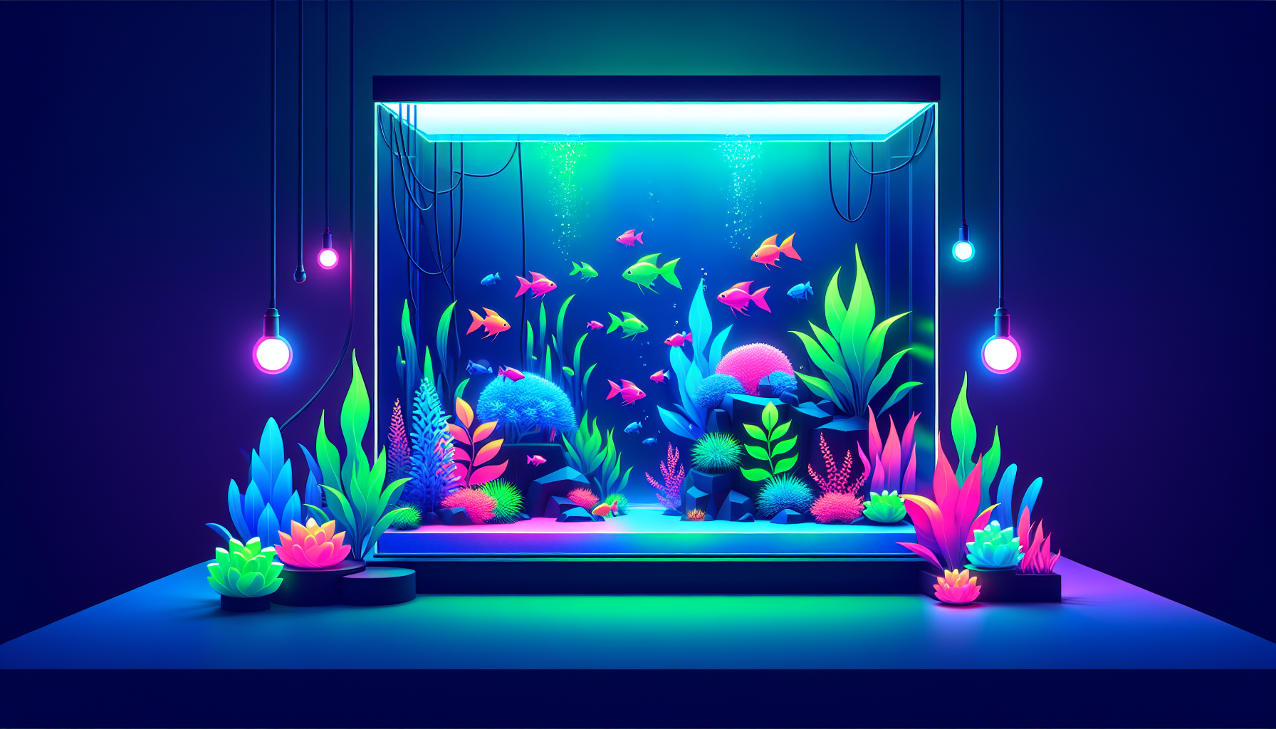 Modern flat design aquascaping illustration for undefined
