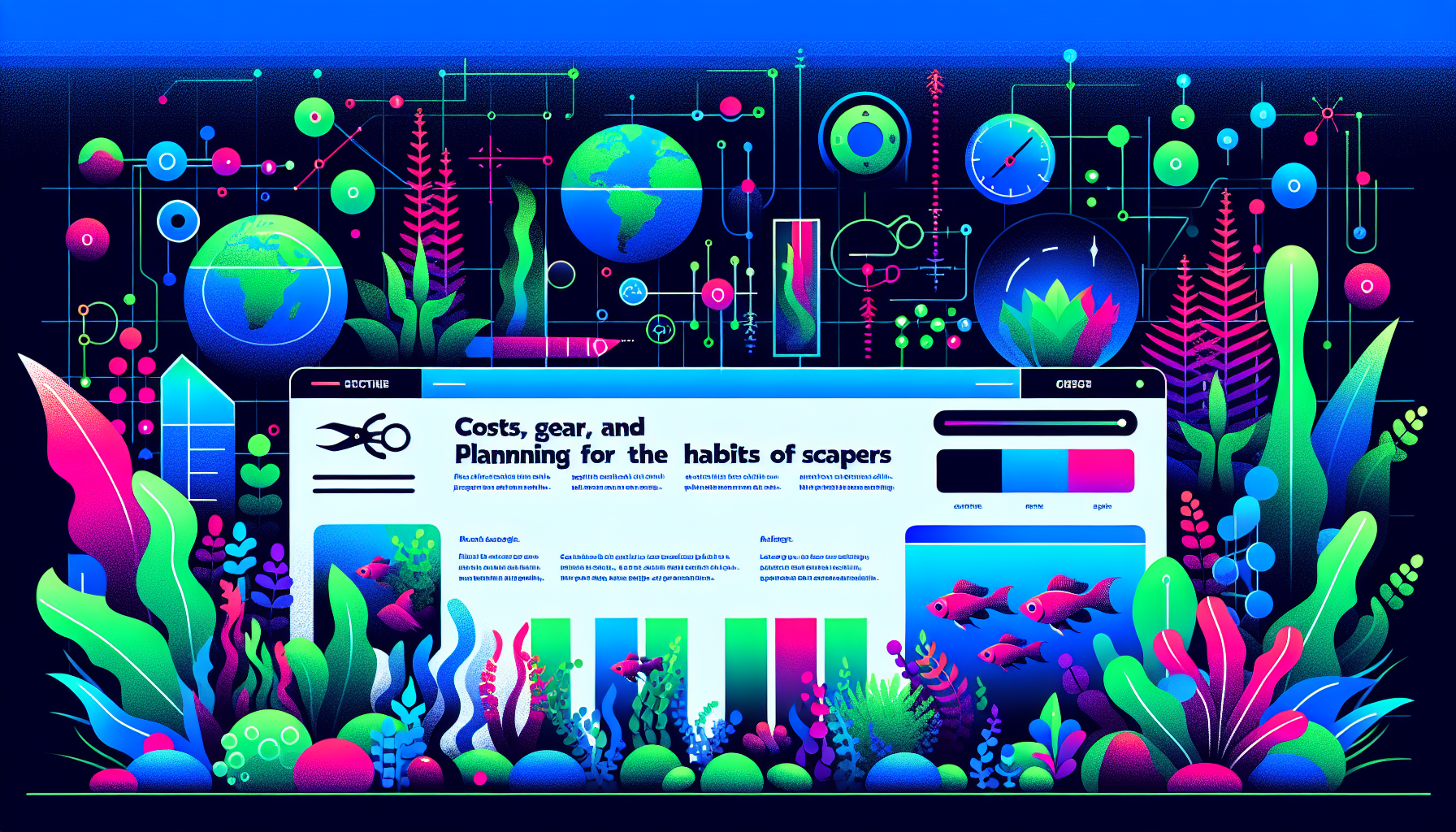 Modern flat design aquascaping illustration for undefined