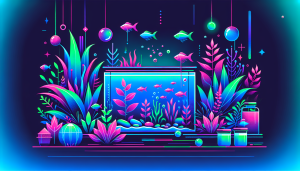 Modern flat design aquascaping illustration for undefined