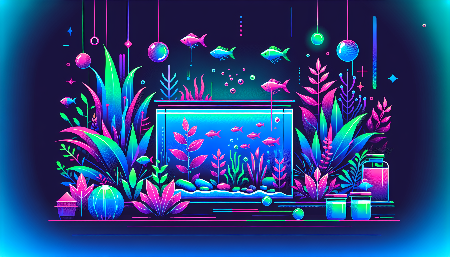 Modern flat design aquascaping illustration for undefined