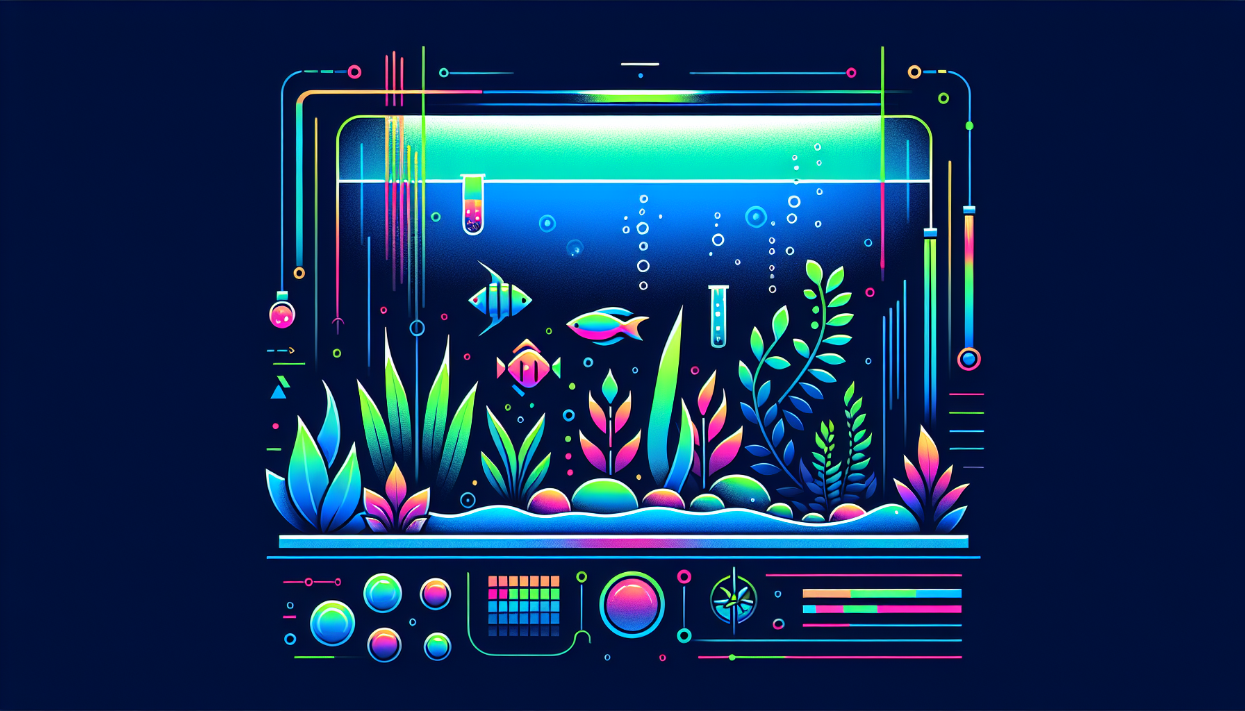 Modern flat design aquascaping illustration for undefined