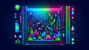 Modern flat design aquascaping illustration for undefined