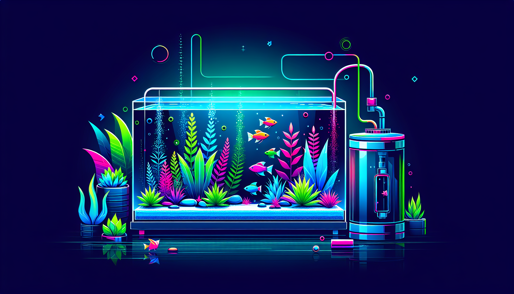 Modern flat design aquascaping illustration for undefined