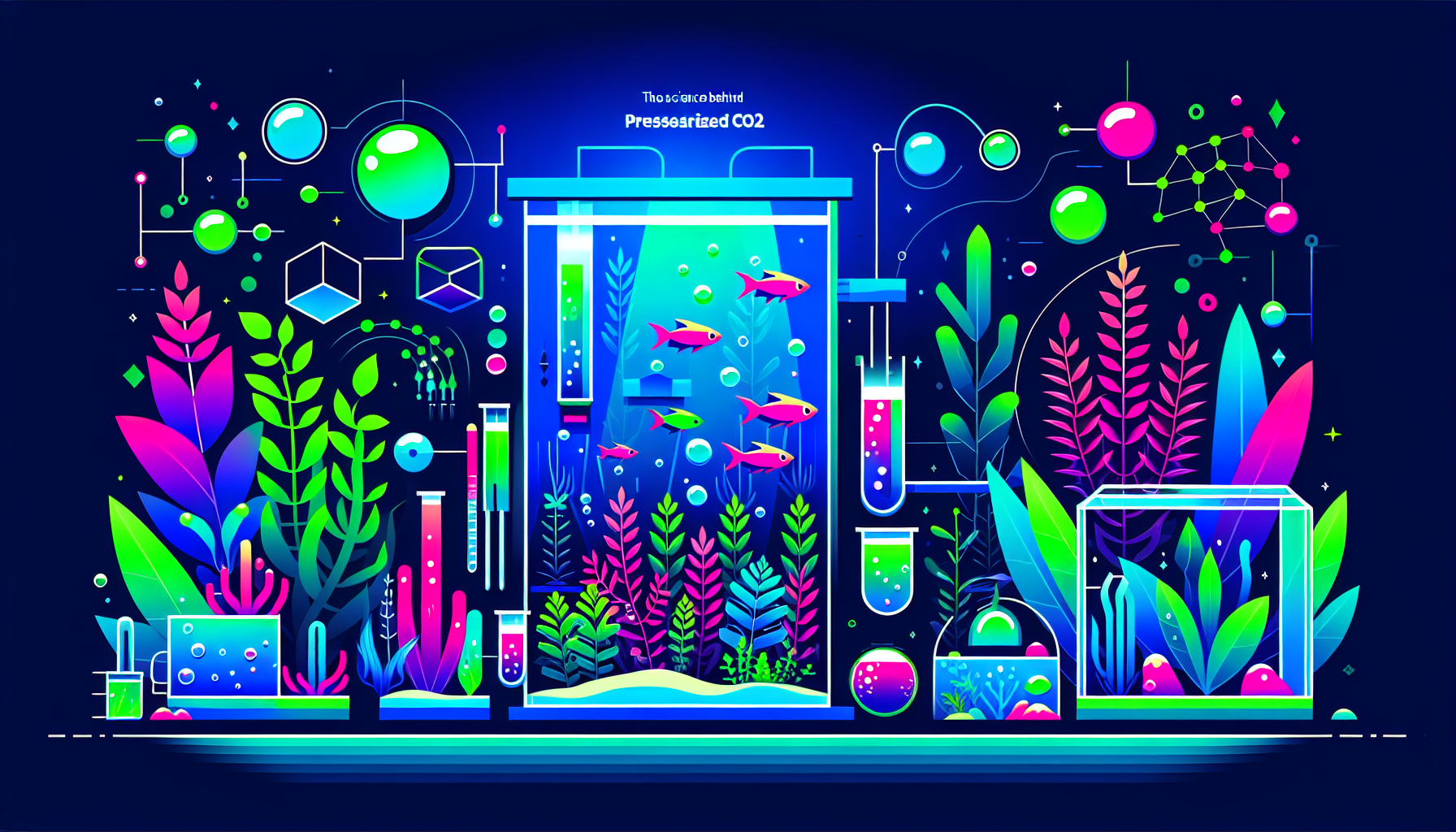 Modern flat design aquascaping illustration for undefined