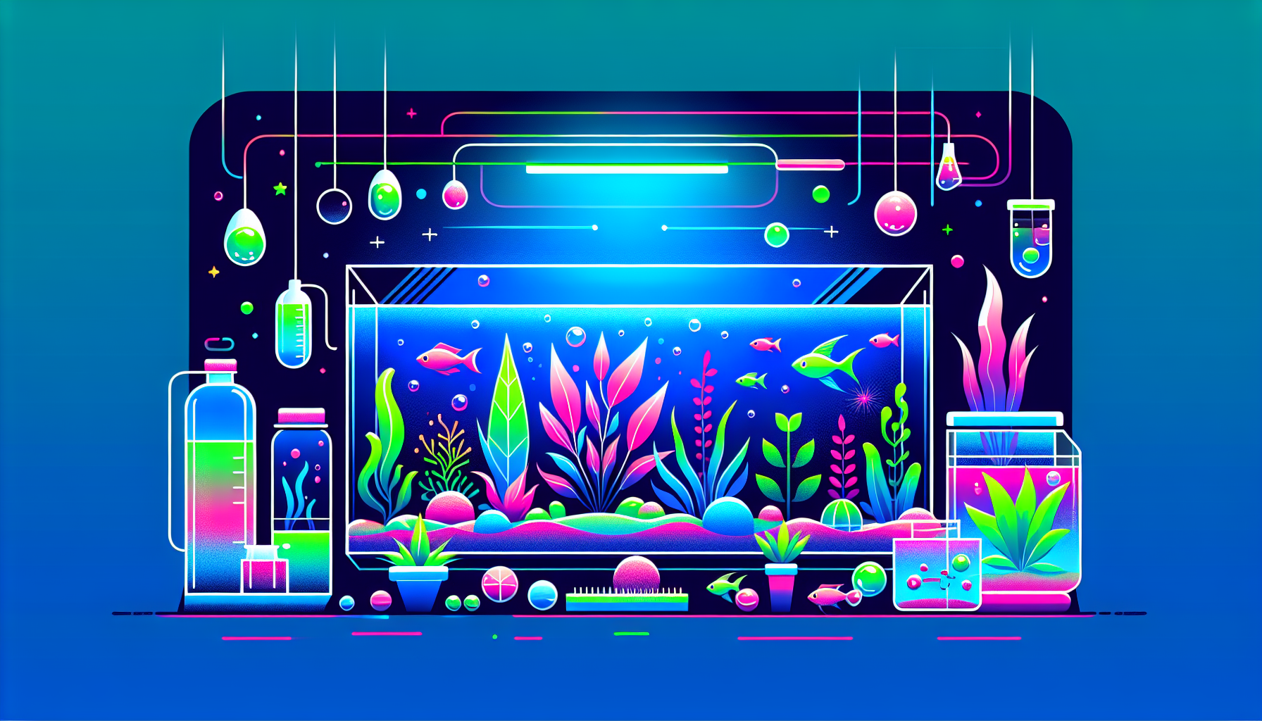 Modern flat design aquascaping illustration for undefined