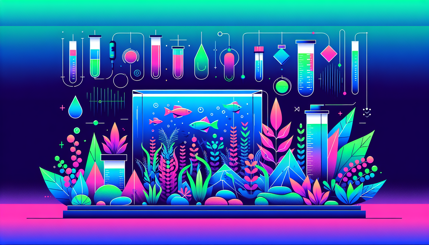 Modern flat design aquascaping illustration for undefined