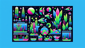 Modern flat design aquascaping illustration for undefined