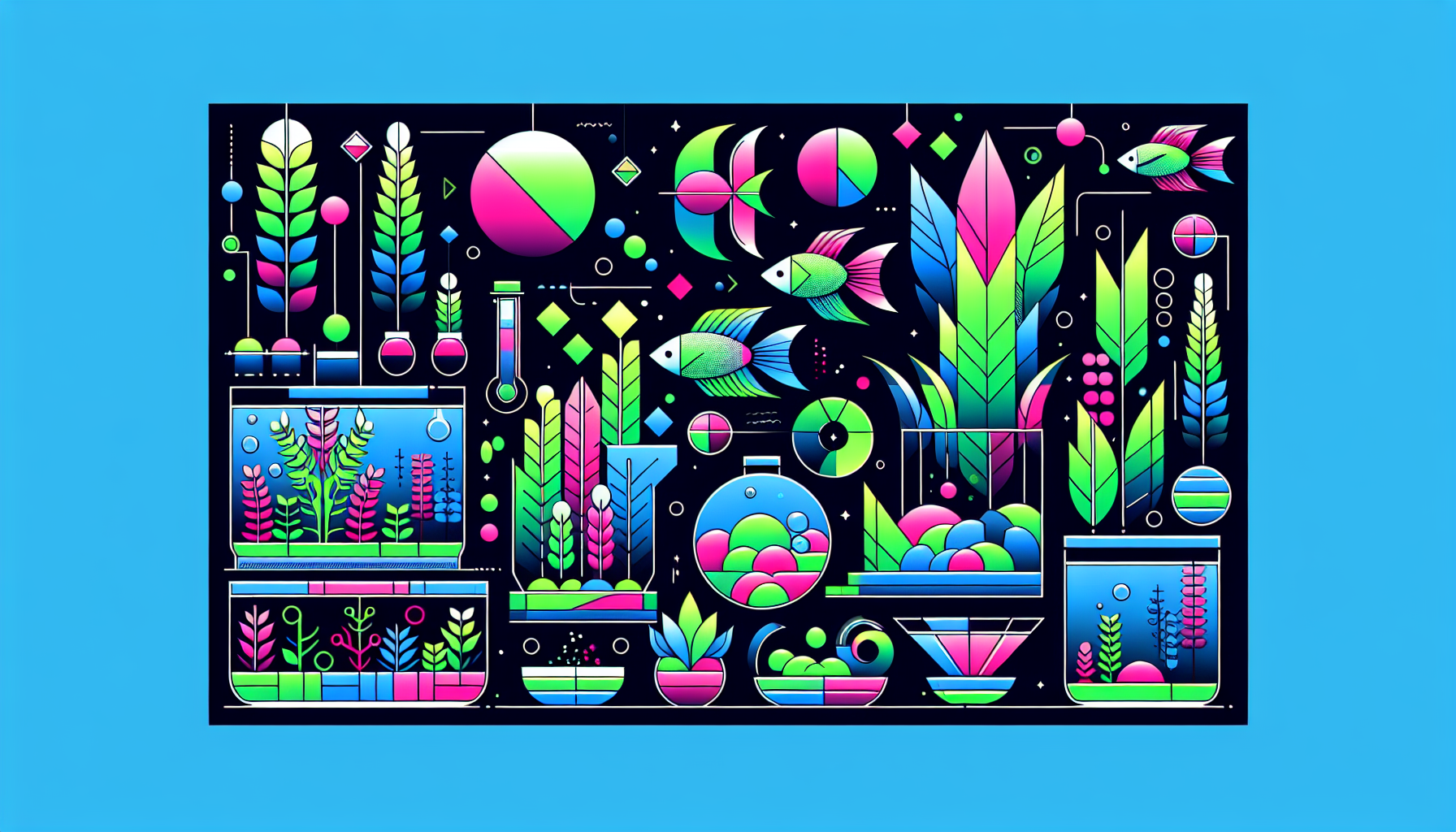 Modern flat design aquascaping illustration for undefined