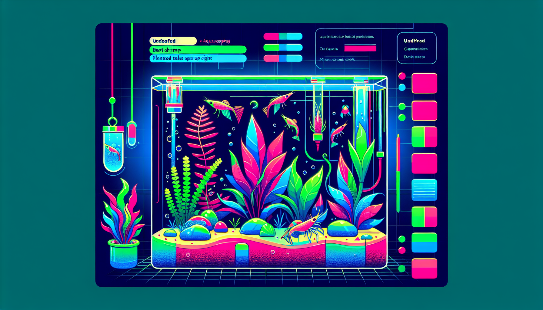 Modern flat design aquascaping illustration for undefined
