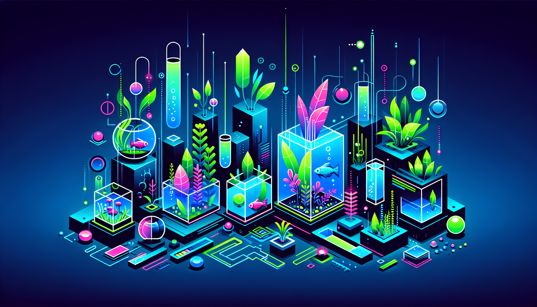 Modern flat design aquascaping illustration for undefined