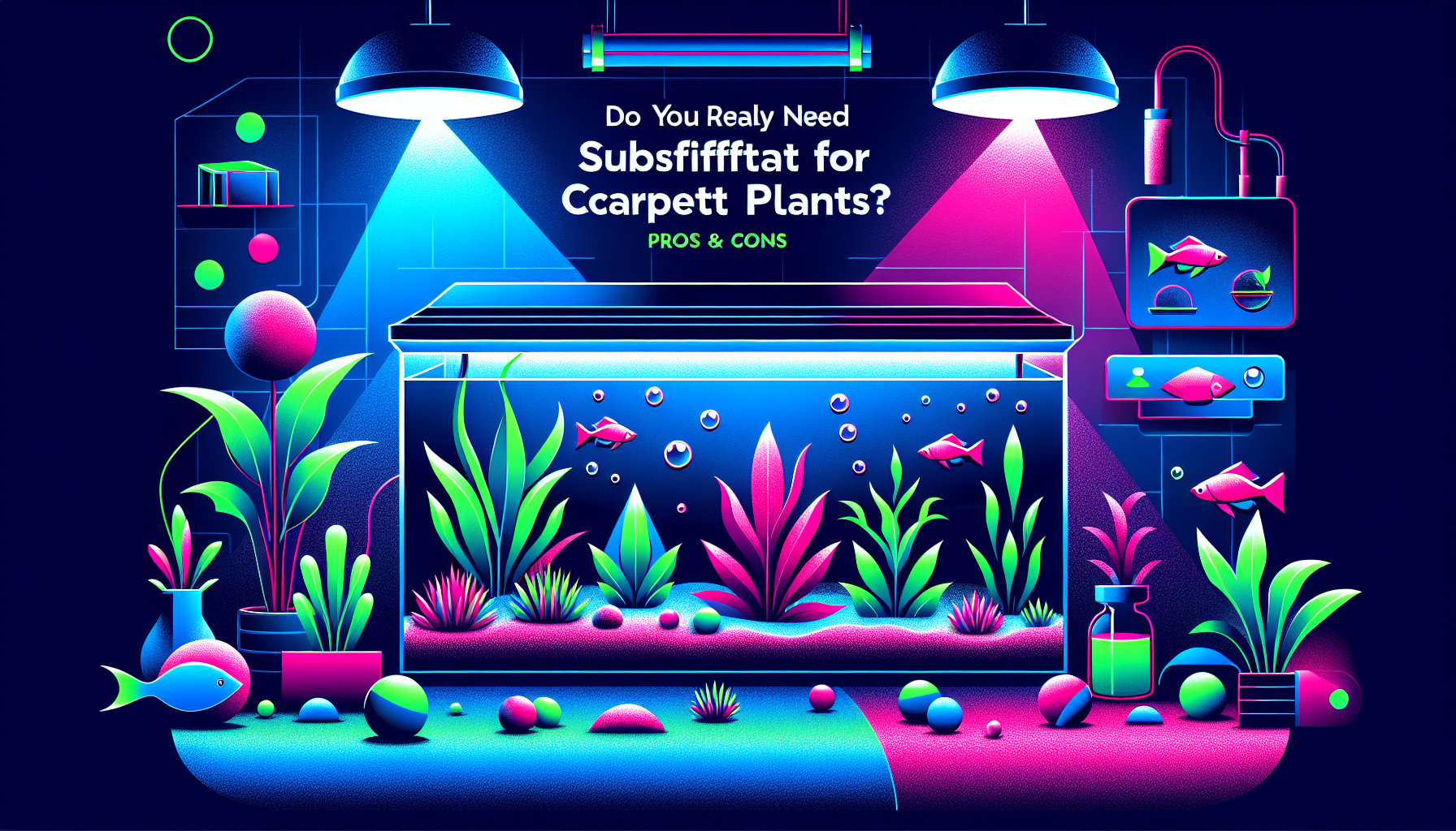 Modern flat design aquascaping illustration for undefined