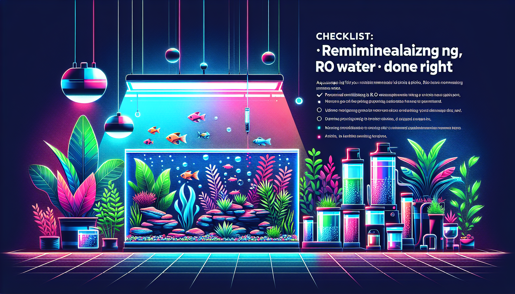 Modern flat design aquascaping illustration for undefined